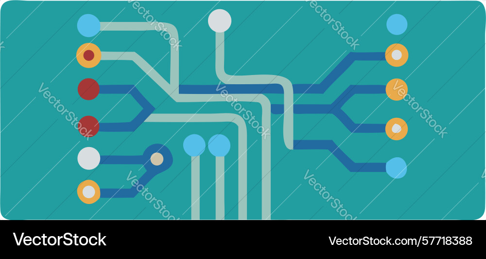 Circuit board component tech design element vector image