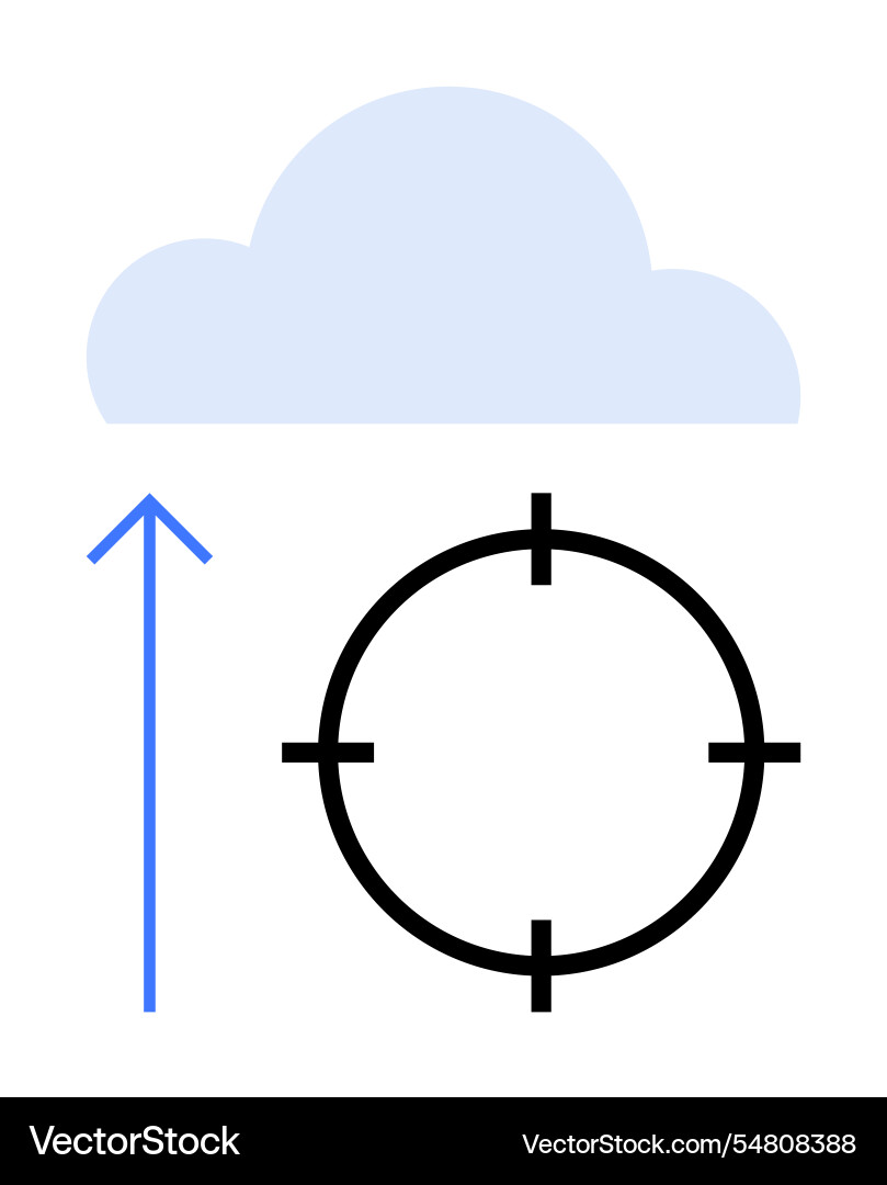 Cloud storage upload and target security icon Cloud storage upload and target security icon vector image