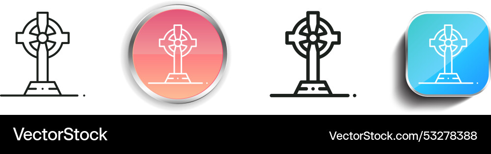 Cross icon thin linear regular and button style vector image