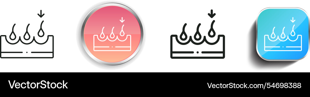 Hair icon thin linear regular and button style vector image