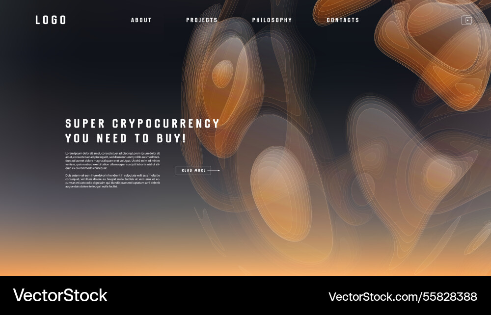Landing page abstract design template for website Landing page abstract design template for website vector image
