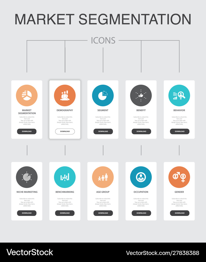 Market Segmentation - UI Icons vector image