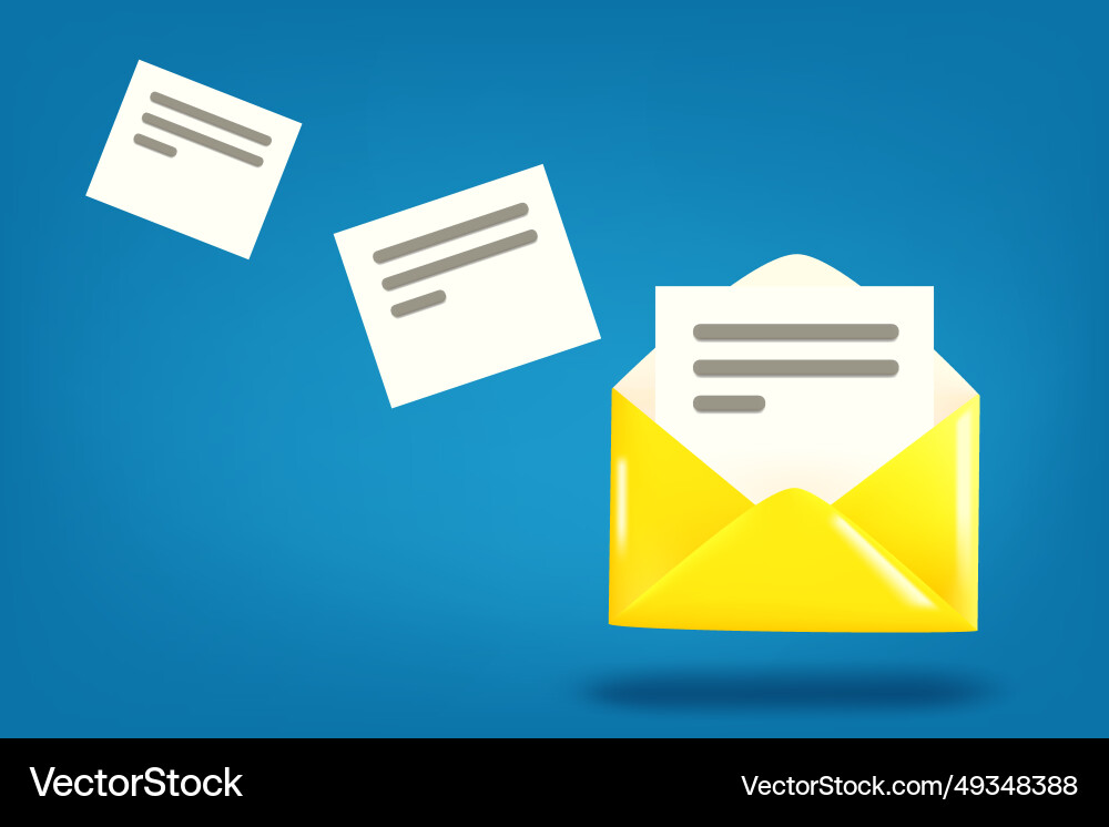 Paper envelope with new messages mailing concept Vector Image