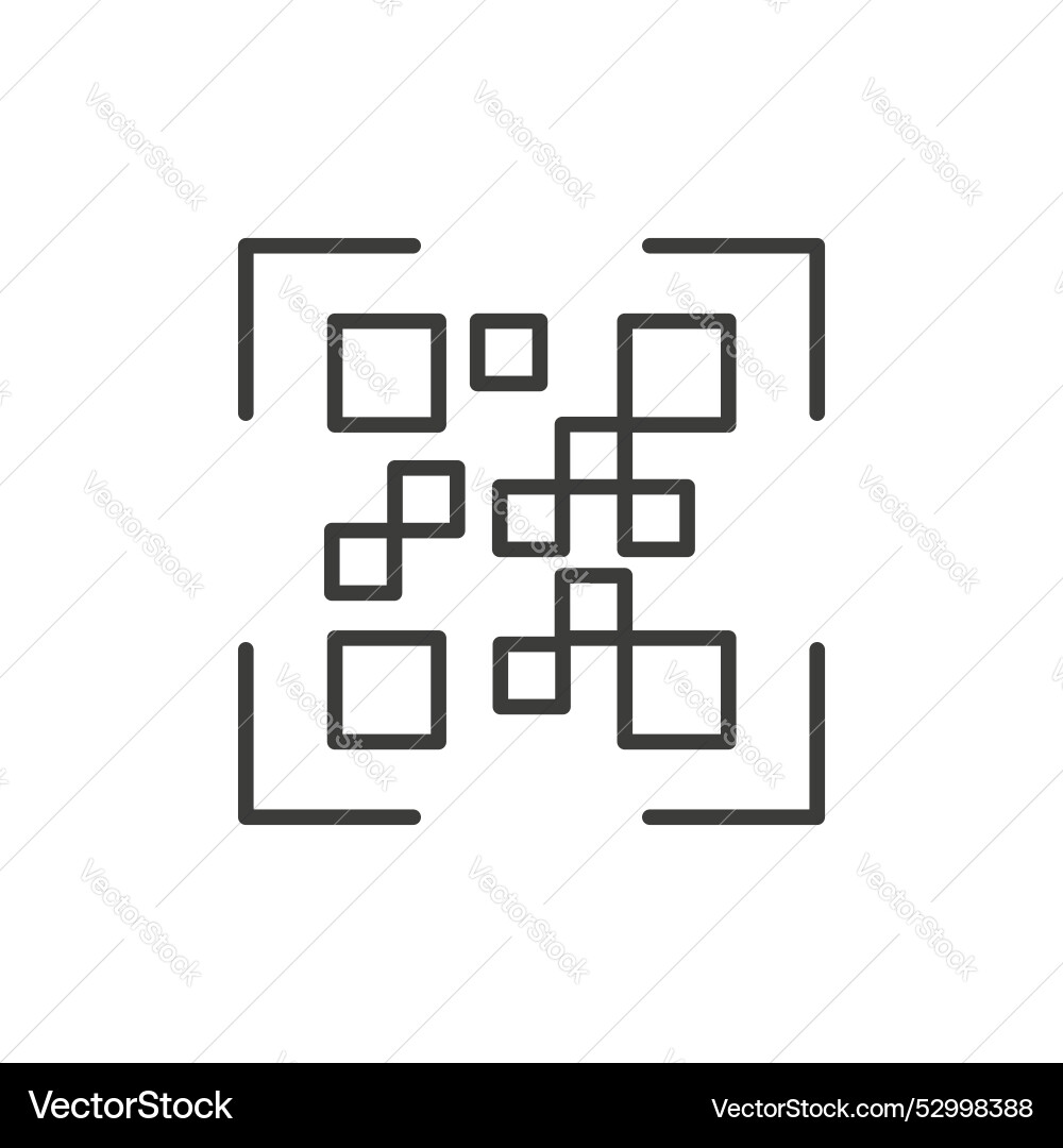 Qr code icon set scan qrcode pictogram in black vector image
