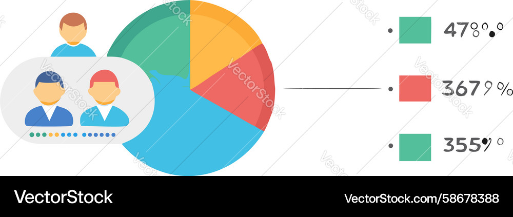 User Data Segmentation Pie Chart Vector Image