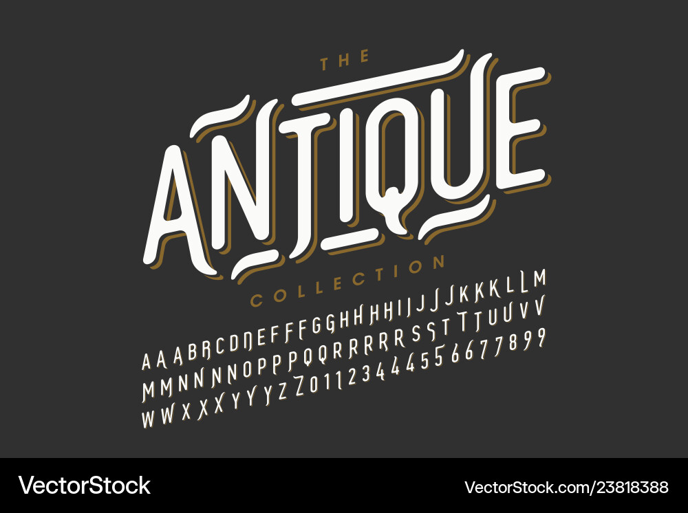 Vintage Alphabet & Lettering Set vector image