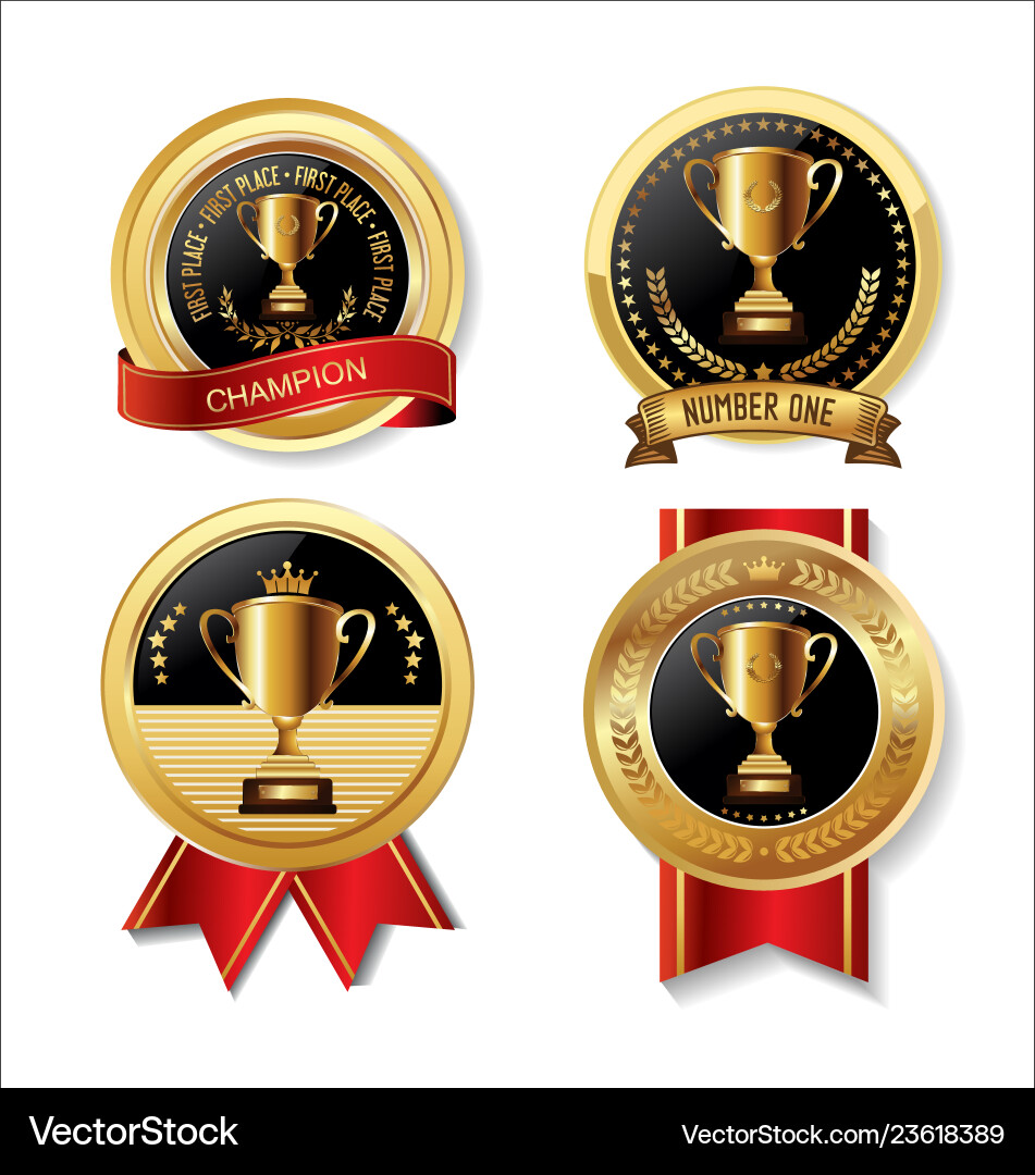 Auszeichnung Design schwarz und goldene Etiketten Kollektion Auszeichnung Design schwarz und goldene Etiketten Kollektion vektorbild