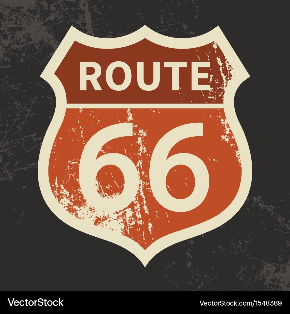 Classic Route 66 Sign Vektorbild