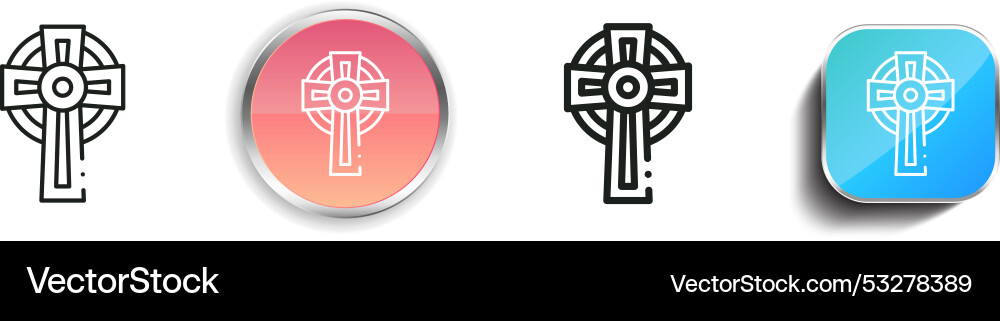 Cross icon thin linear regular and button style vector image