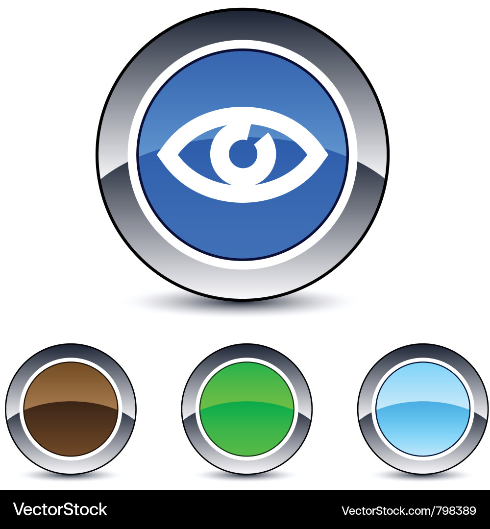 Eye round button Vector Image