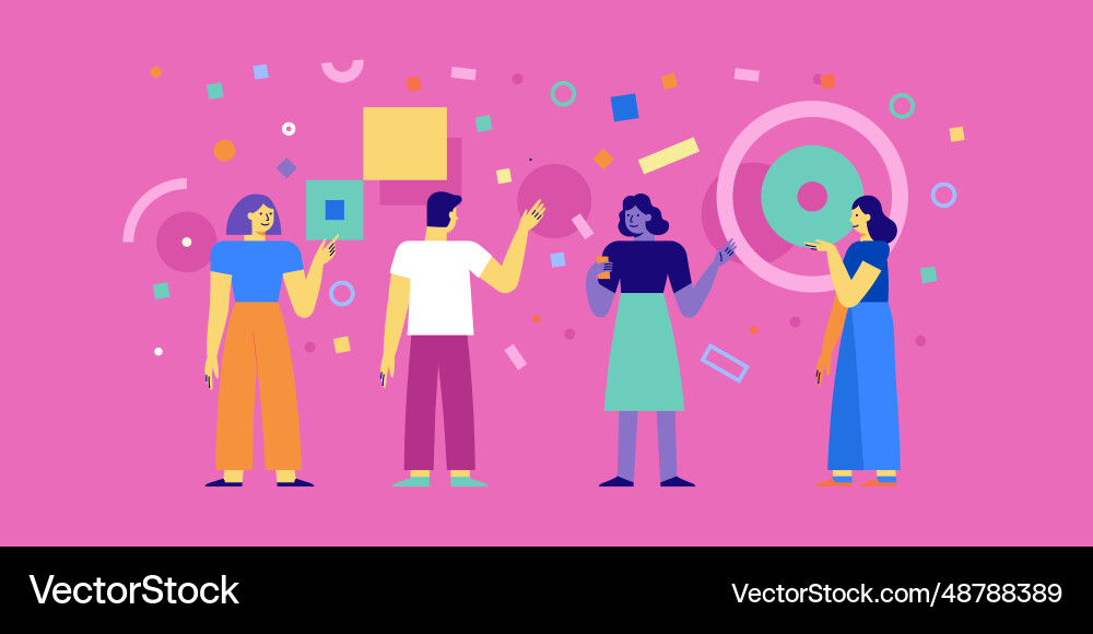 In simple flat style - teamwork and development In simple flat style - teamwork and development vector image