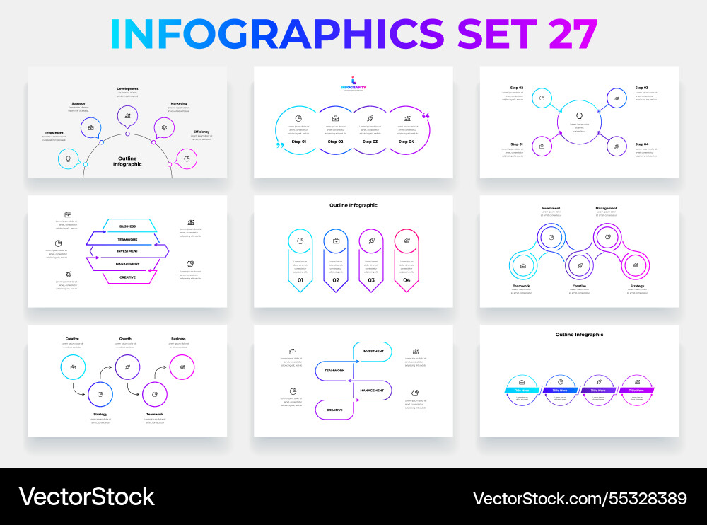 Infografikvorlagen für Unternehmen Infografikvorlagen für Unternehmen vektorbild