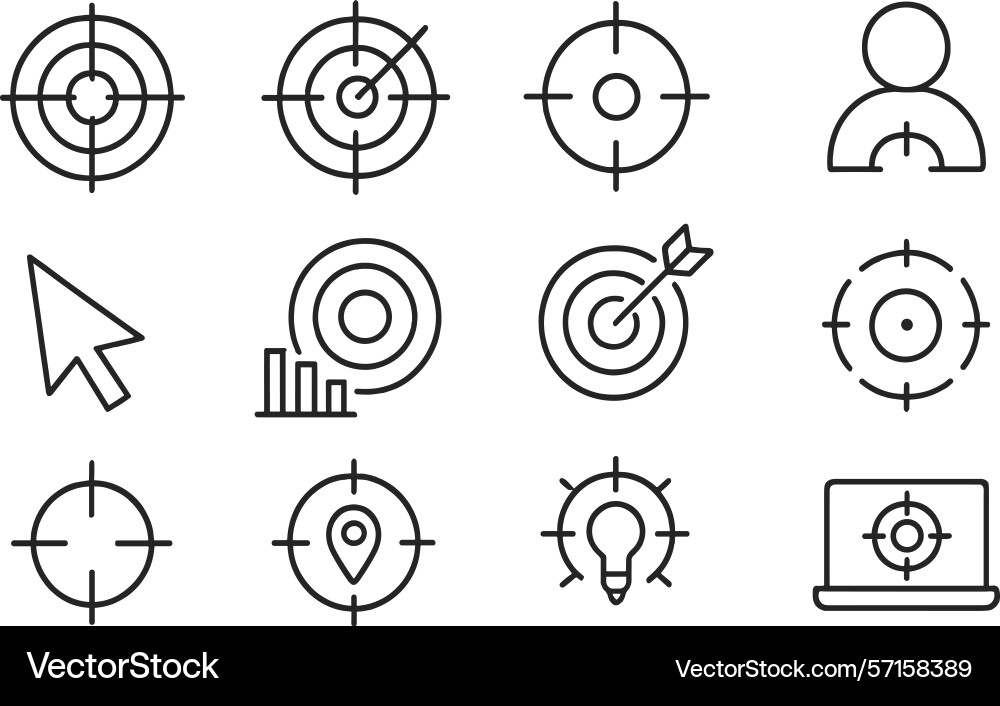 Showing various target icons Showing various target icons vector image