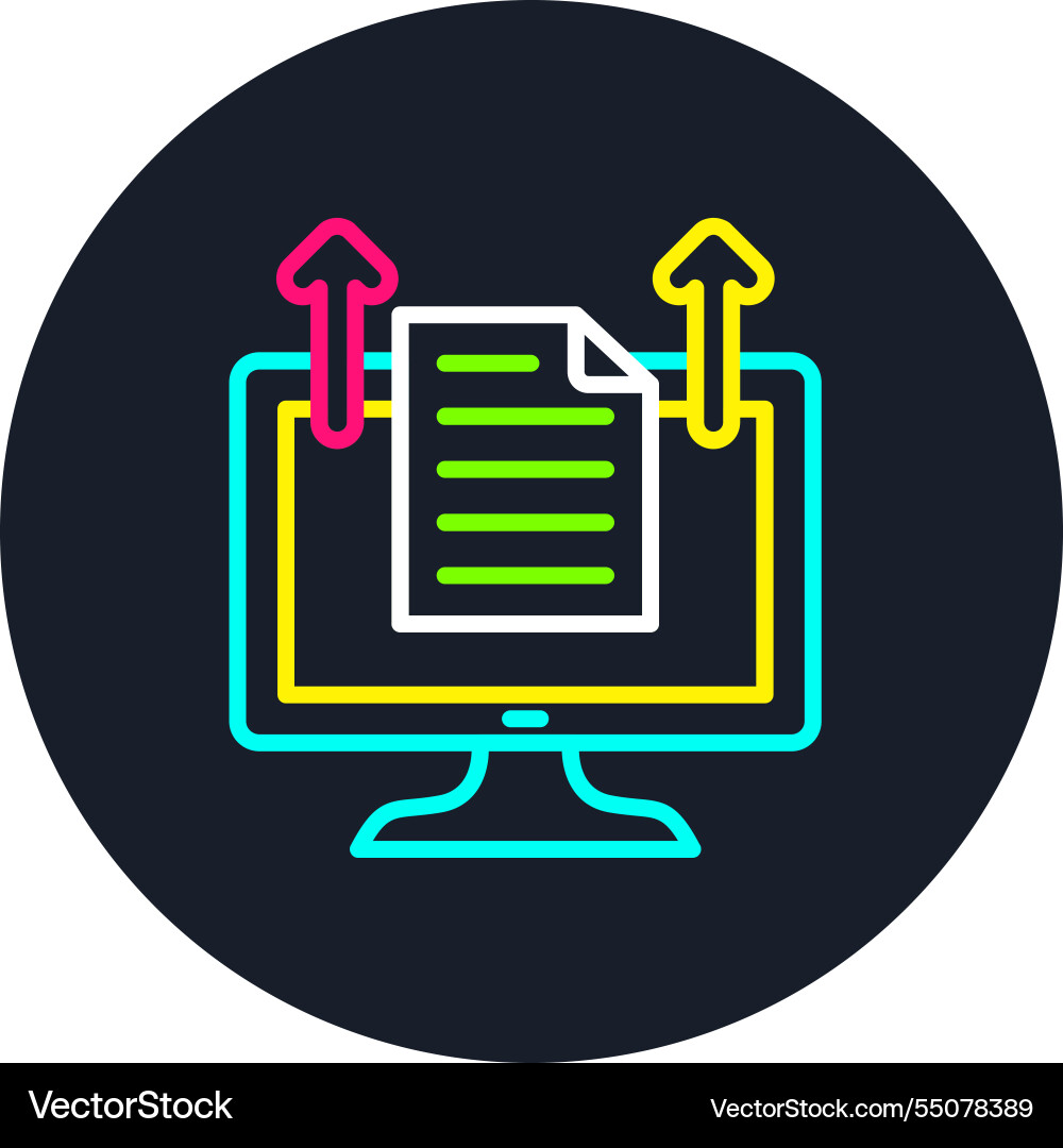 Upload line multi color icon Vector Image