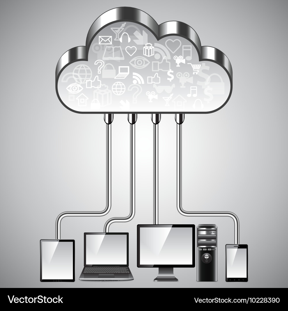 Cloud computing concept background vector image