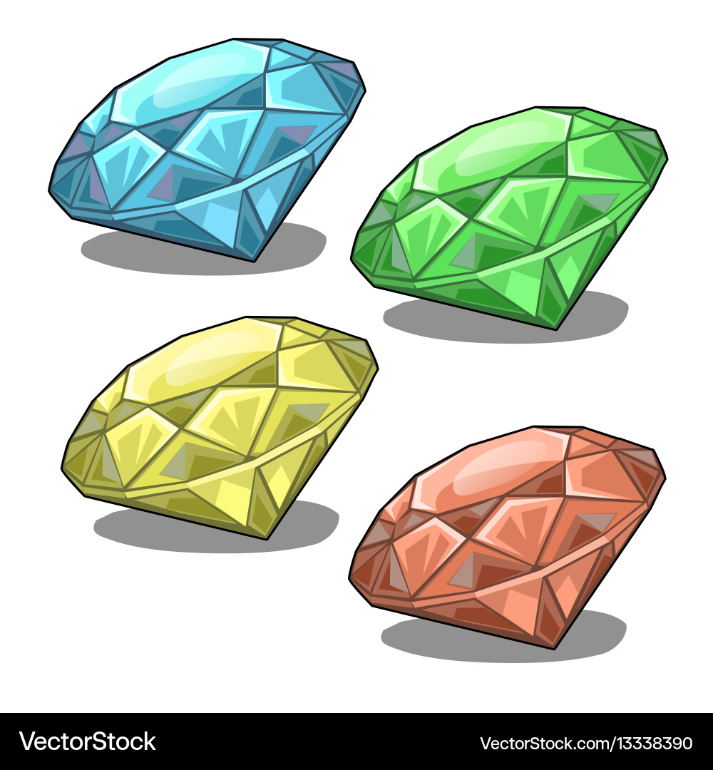Colorful Gem Chips - Three in a Row vector image