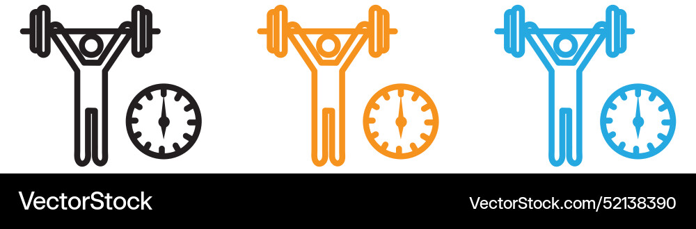 Exercise time logo set collection for web app ui Vector Image