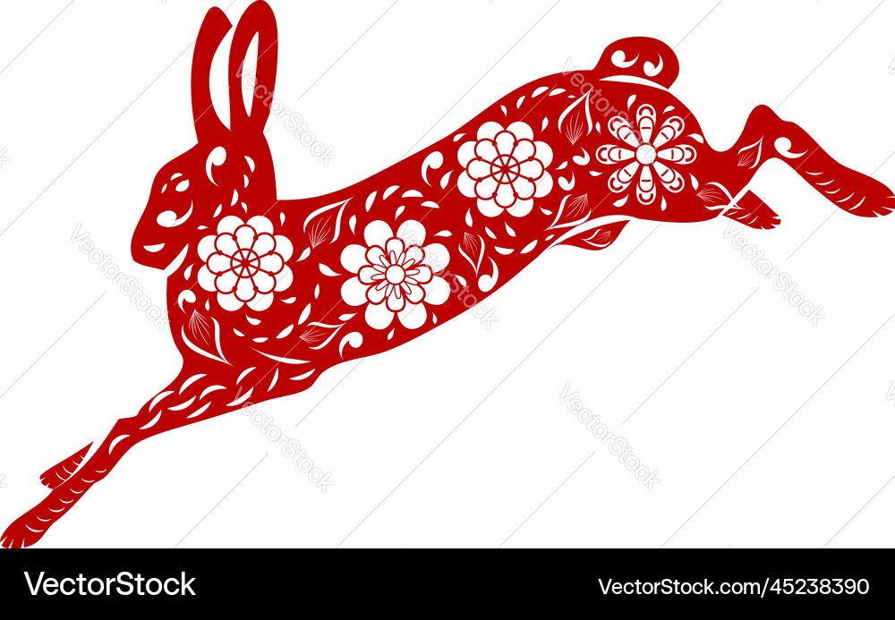 Lunar new year rabbit vector image