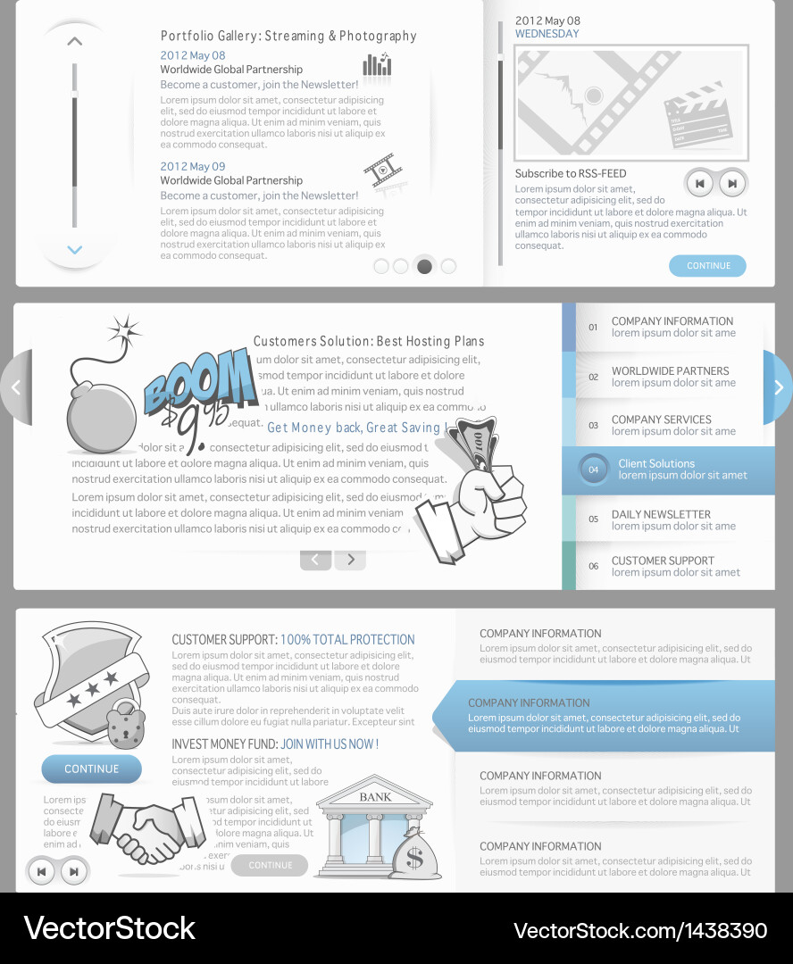 Menu Navigation Icons vector image