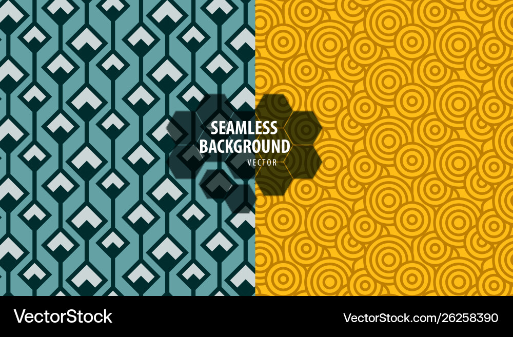 Set seamless patterns abstract geometric Vector Image