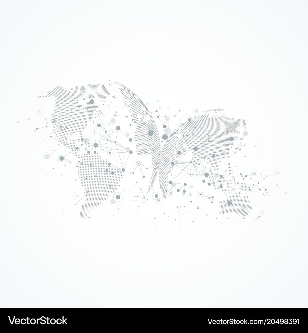 Big data visualization with a world globe vector image