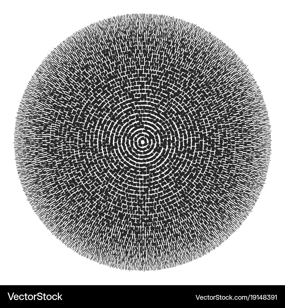 Black and white round pattern abstract background vector image
