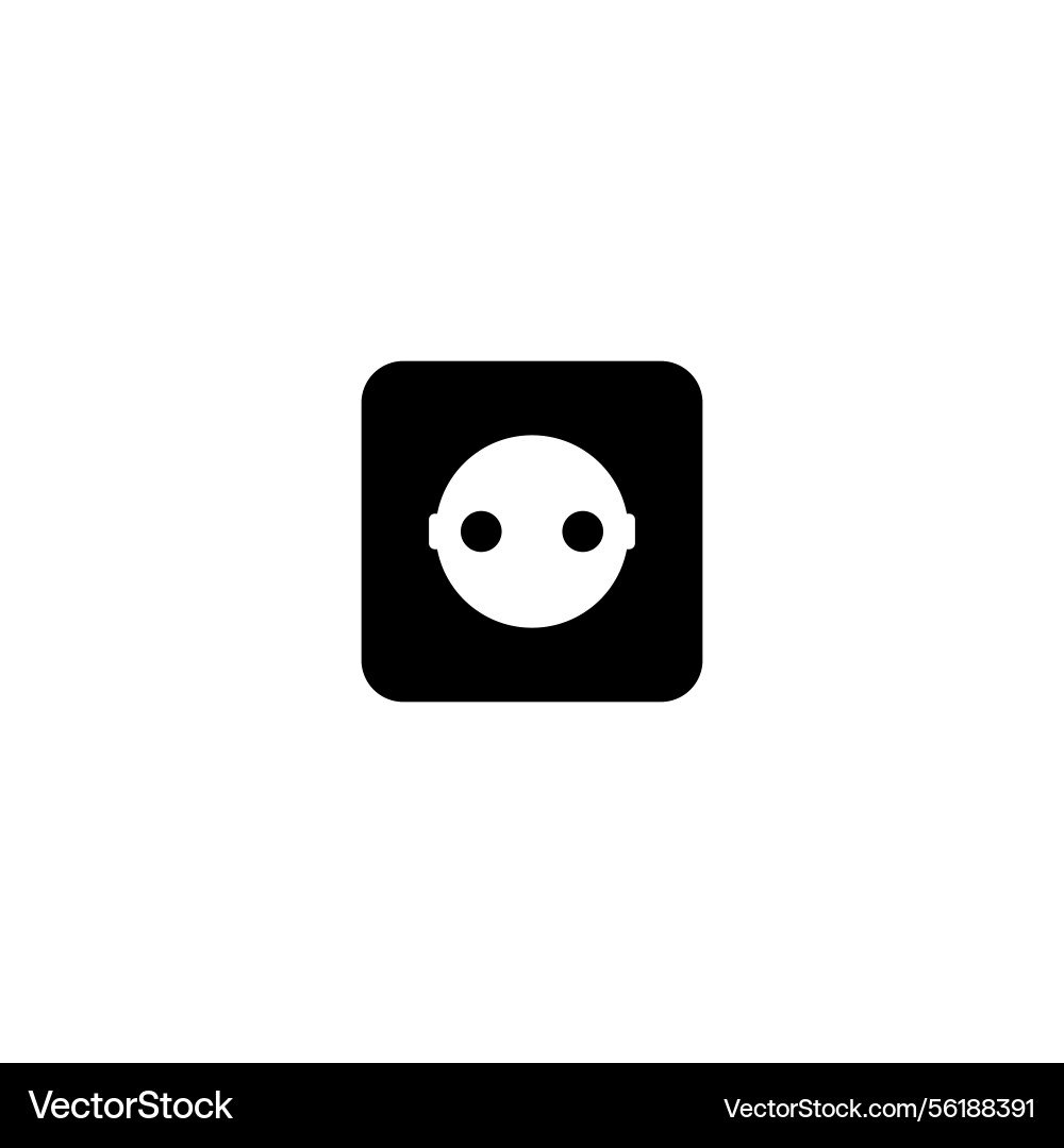 Minimalist icon of a power socket for user Vector Image
