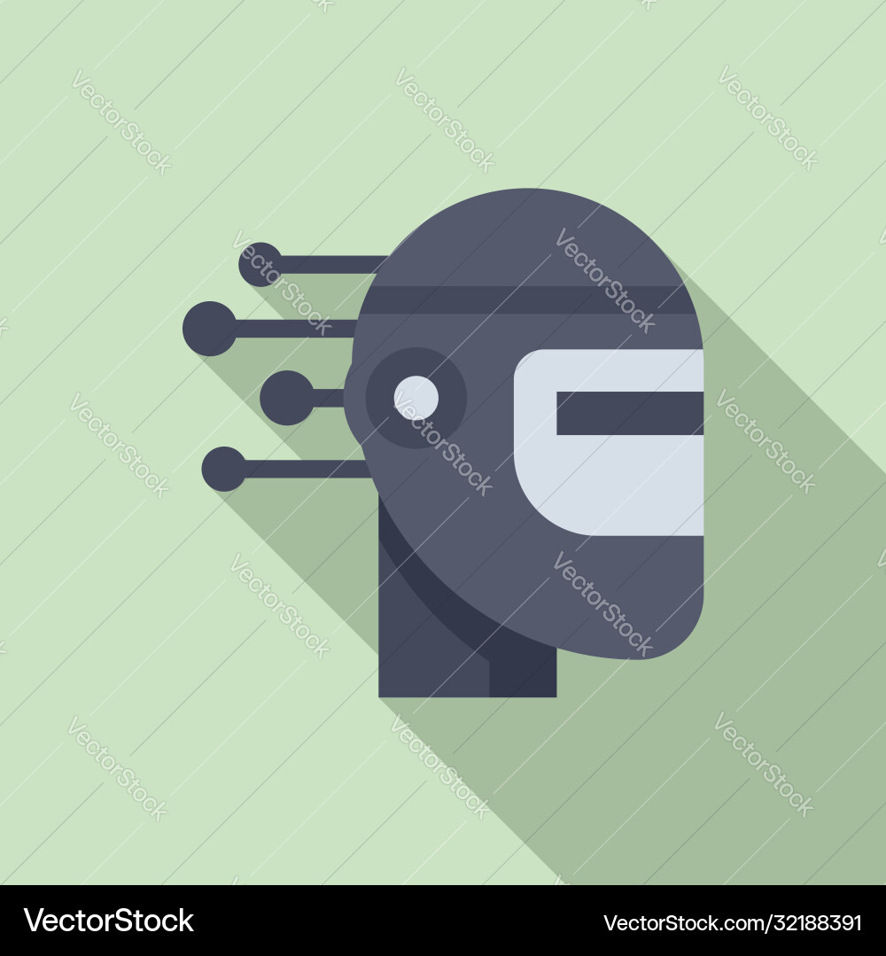 Robot machine learning icon flat style Robot machine learning icon flat style Vector Image