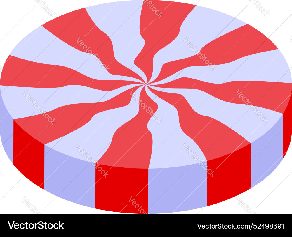 Round candy is showing swirl pattern with red vector image