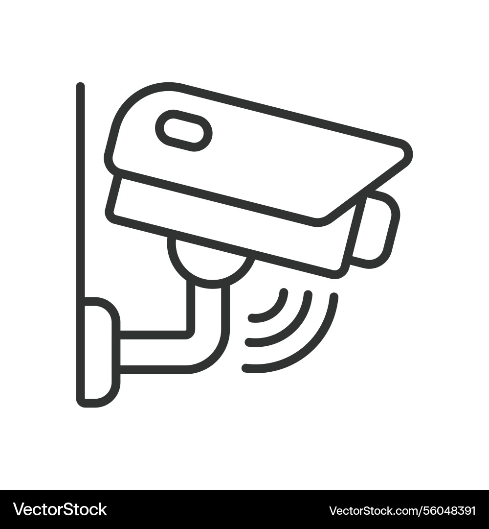 Security camera icon in line design security Vector Image
