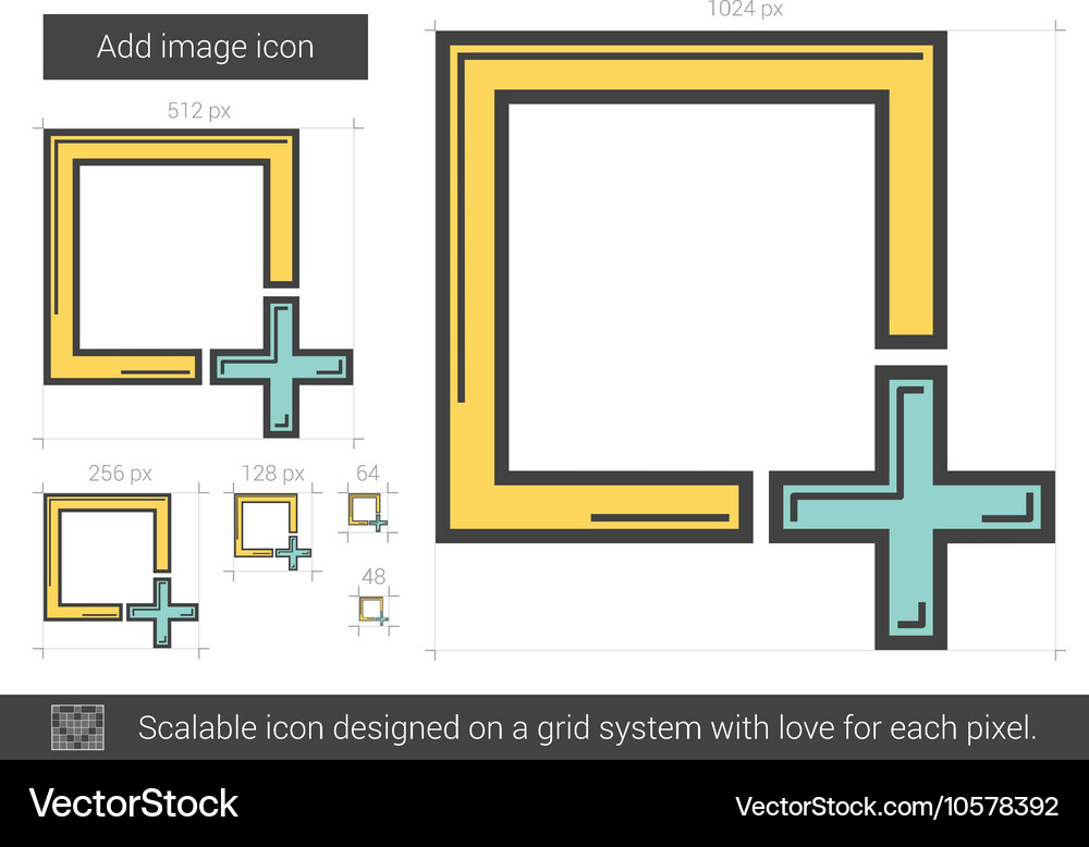 Add image line icon Vector Image