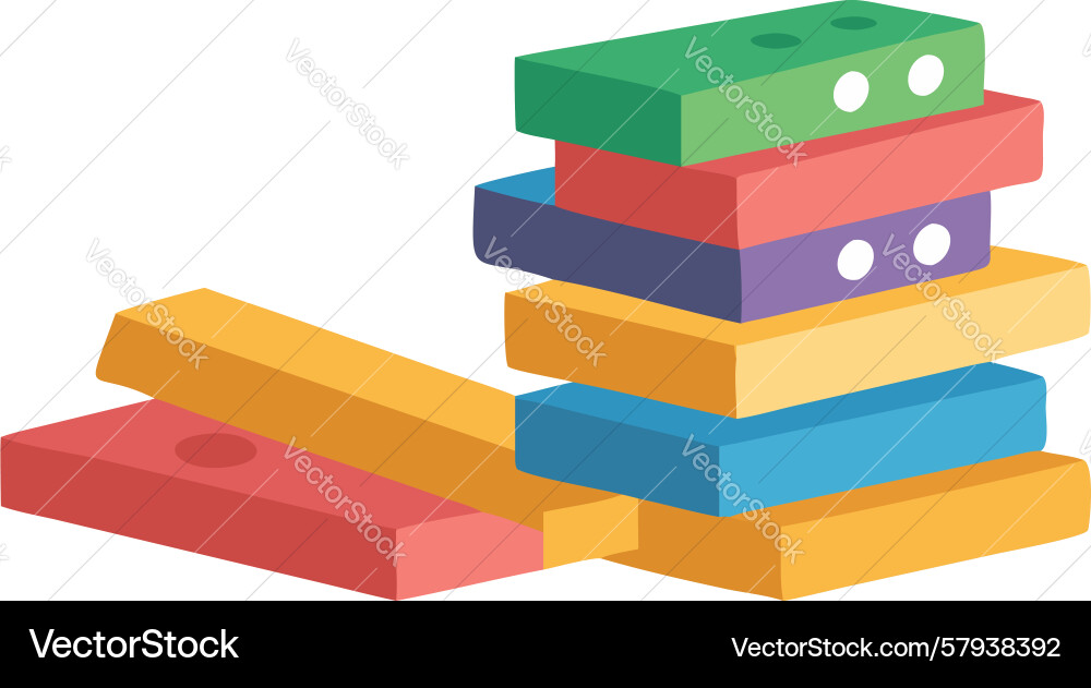 Bright Stack of Rectangular Blocks Vector Image