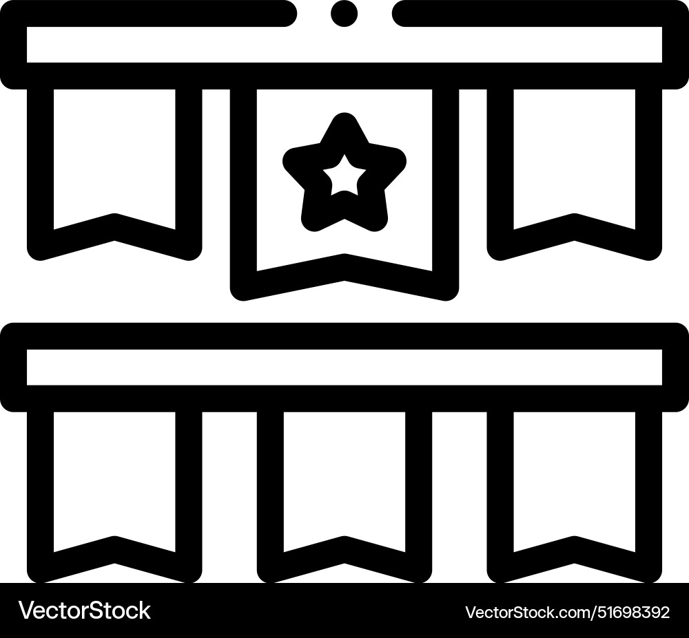 Bunting icon thin linear style design isolated Bunting icon thin linear style design isolated vector image