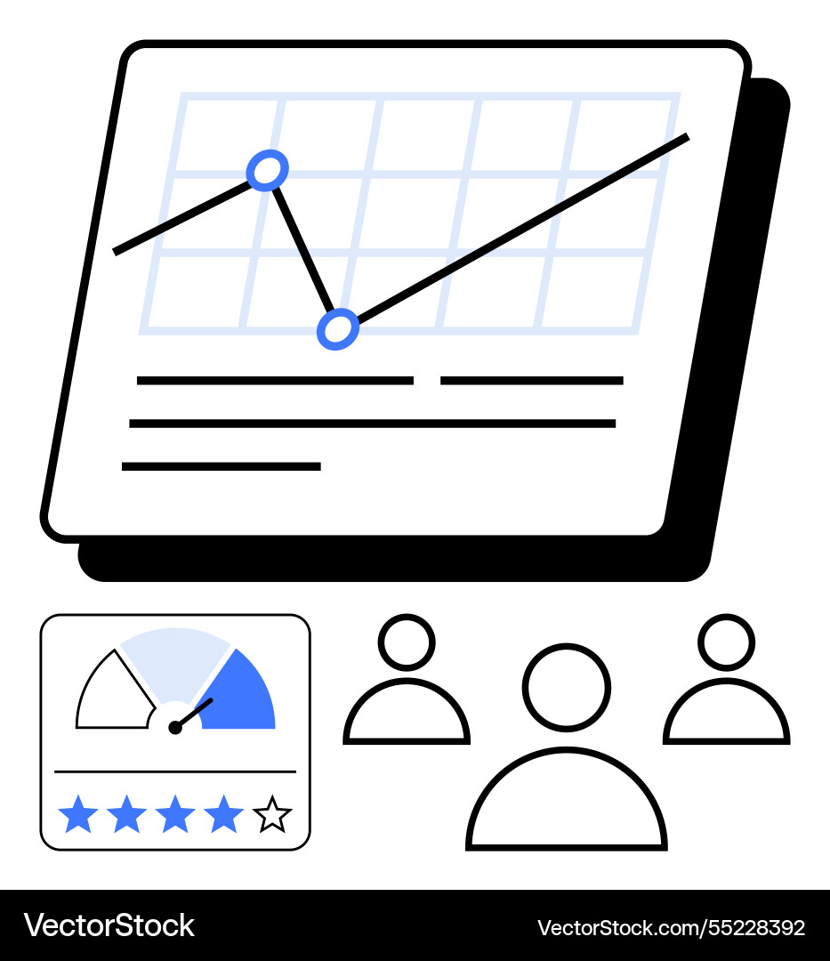 Business analytics dashboard with performance Business analytics dashboard with performance vector image