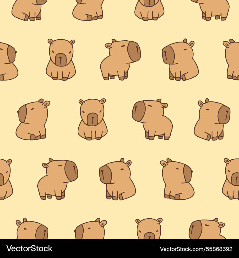 Capybara seamless pattern background for print Capybara seamless pattern background for print vector image