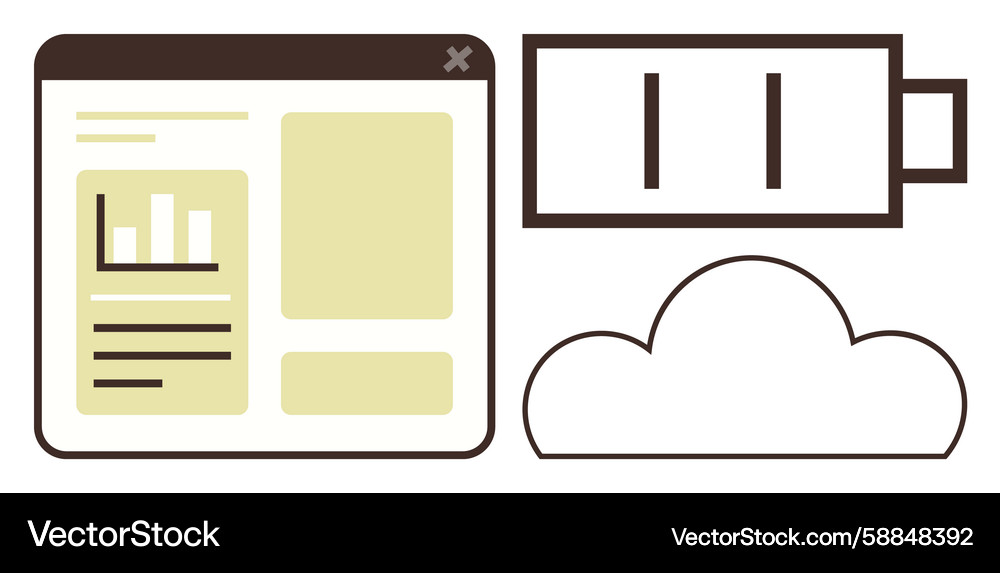 Cloud computing and power efficiency concept Cloud computing and power efficiency concept Vector Image
