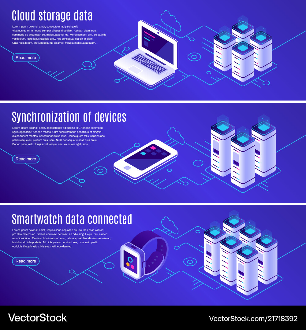 Cloud Database & Data Storage vector image