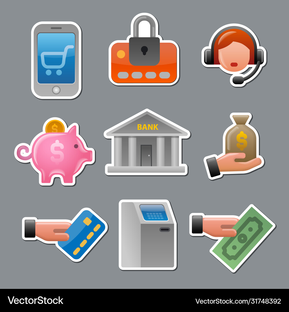Finance stickers Finance stickers vector image