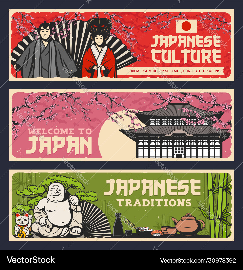 Japanese culture tradition japan national symbols Japanese culture tradition japan national symbols vector image