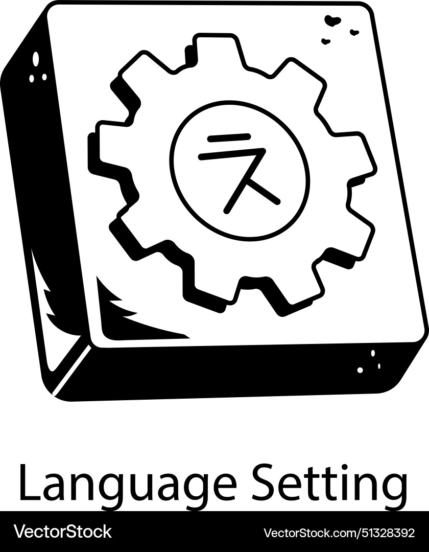 Language setting vector image
