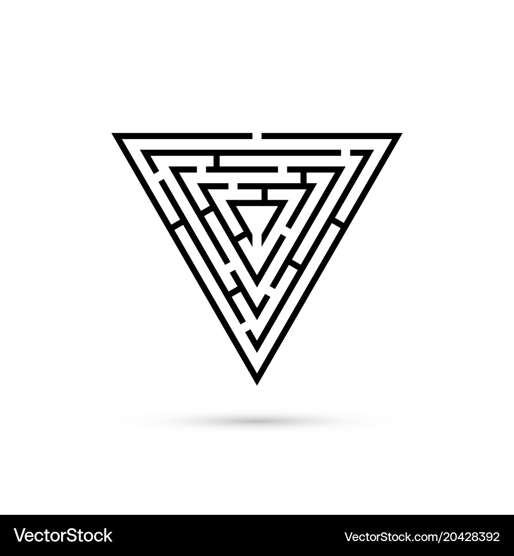 Maze Logic Puzzle - Triangular Path vector image