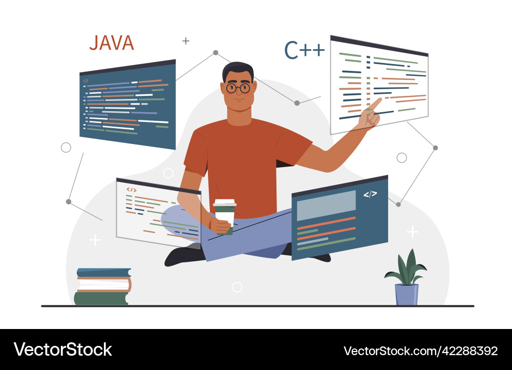 Programmer at work Programmer at work vector image