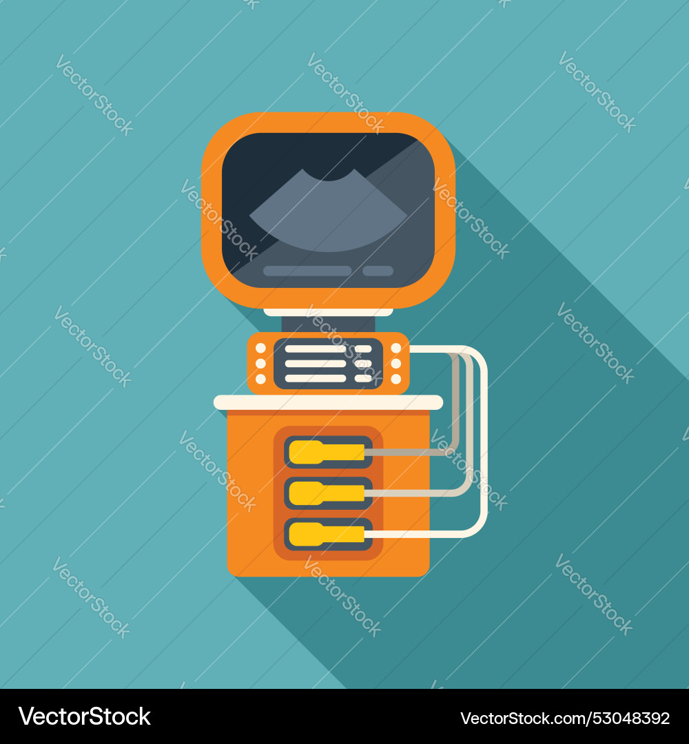 Ultrasound machine displaying sonogram result Ultrasound machine displaying sonogram result vector image