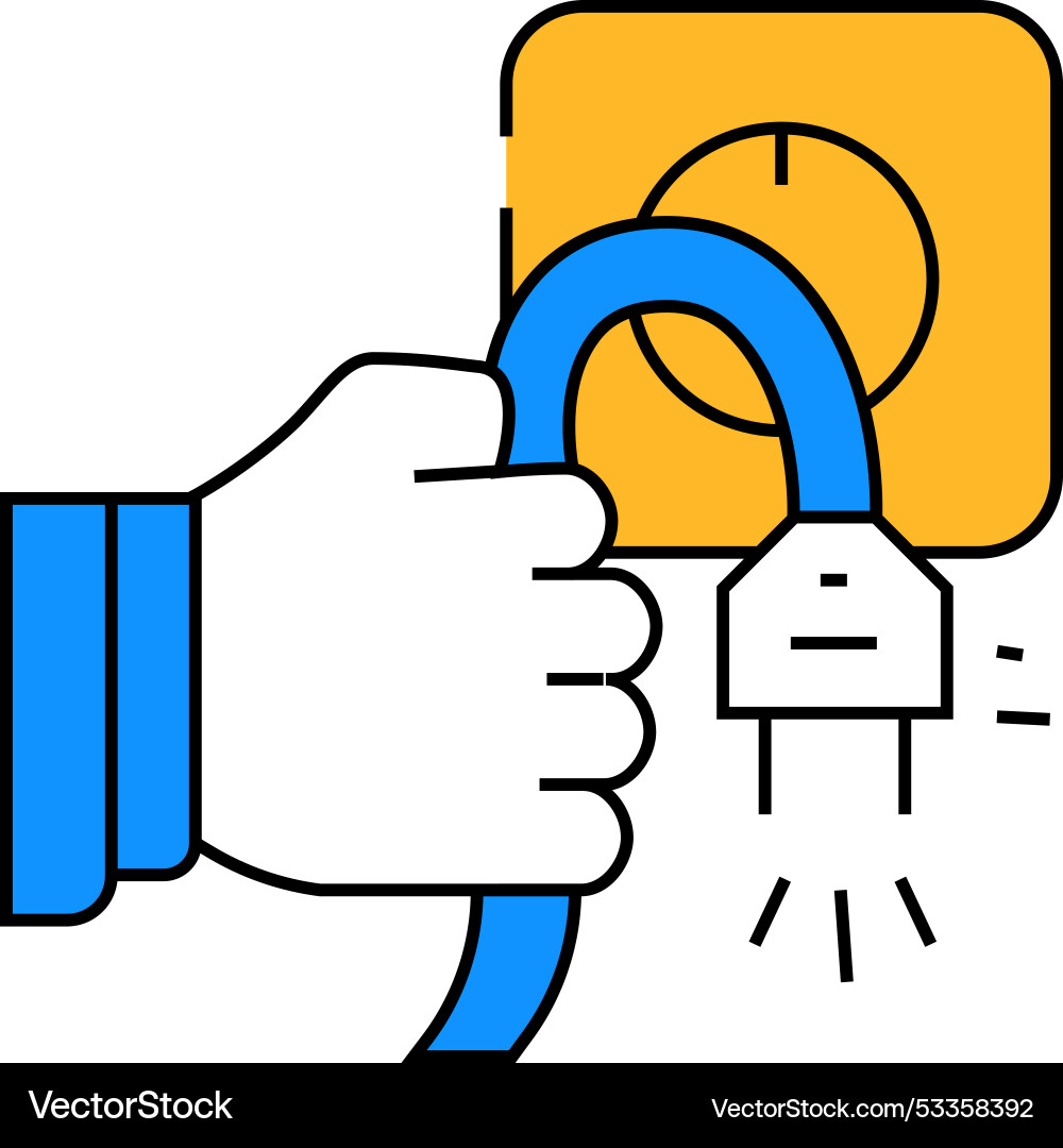 Unplug socket icon color Vector Image