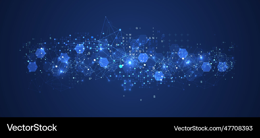 Abstract Hexagon Network Background vector image