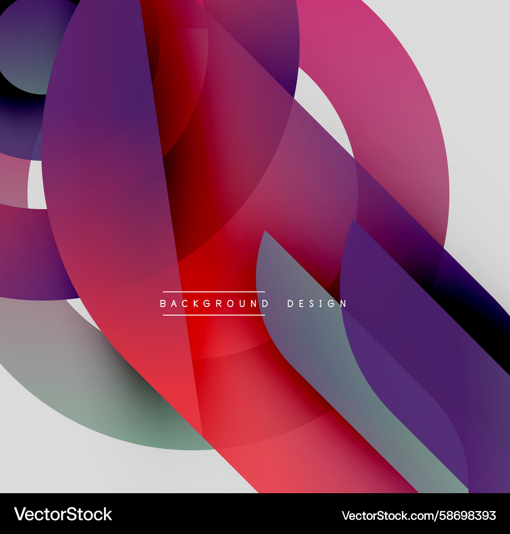 Abstract shapes overlap creating vibrant color Vector Image