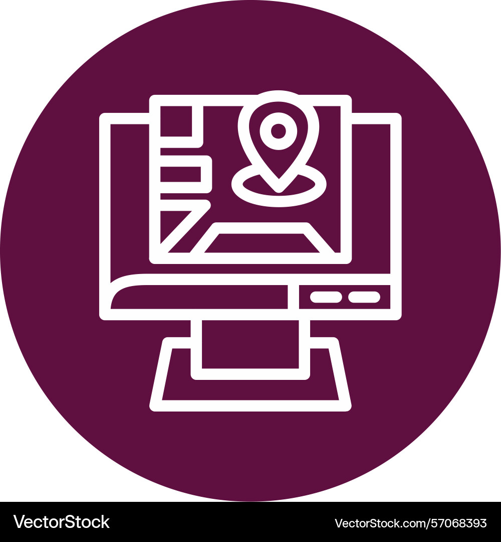 Click map line circle style icon design Vector Image