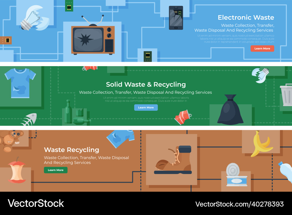 Collection electronic and organic waste recycling Collection electronic and organic waste recycling vector image