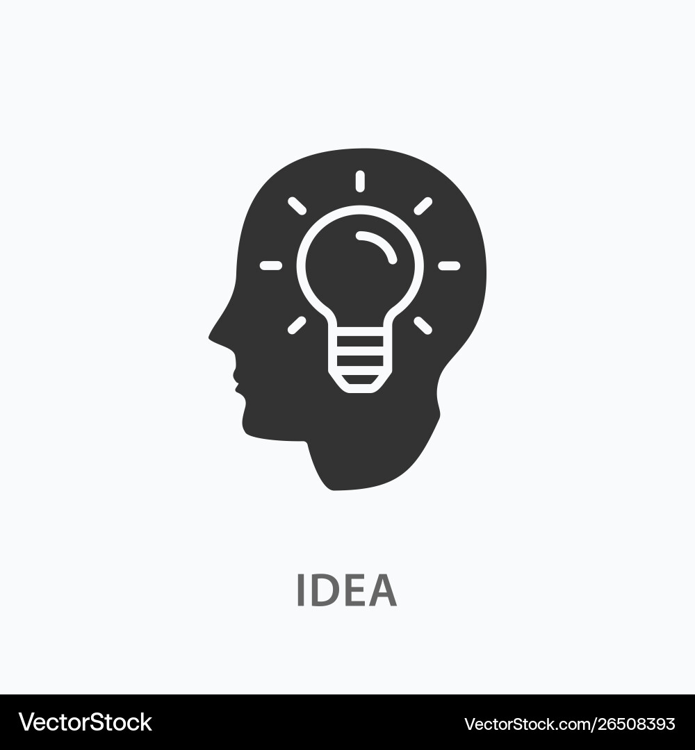 Creative brain idea icon on white background Creative brain idea icon on white background vector image