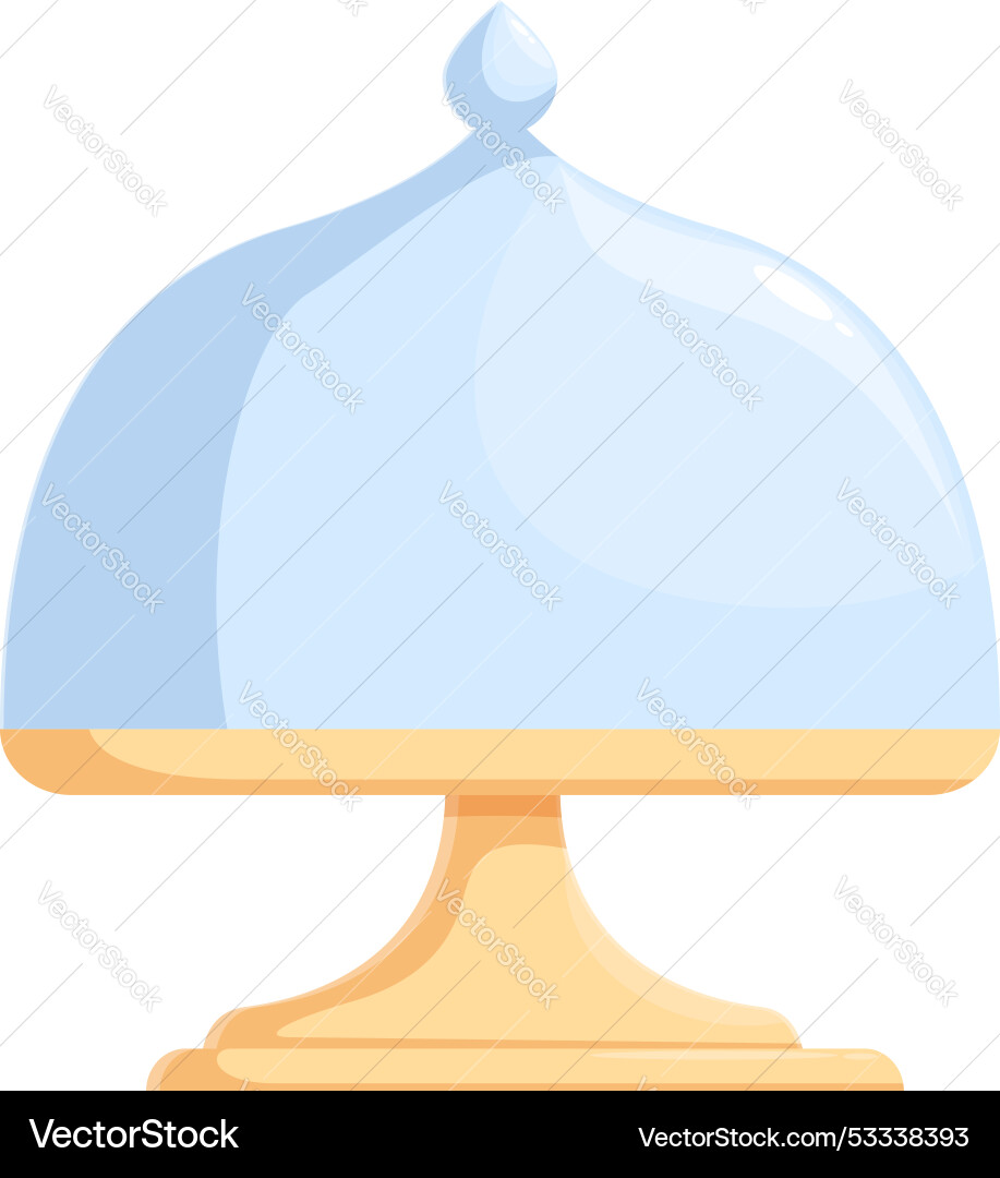 Empty cake stand with glass cover waiting Empty cake stand with glass cover waiting vector image